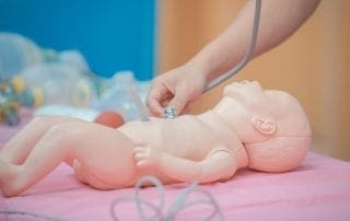 medical students training with hands-on training